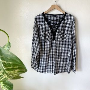 Torrid | Plaid Lace Up Shirt